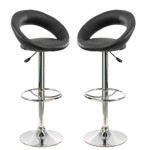 tabouret de bar noir simili cuir