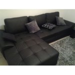 canape d'angle noir conforama