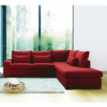 canape d'angle rouge