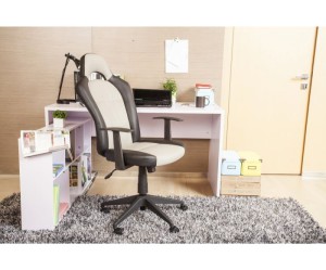 chaise de bureau blanche et noire racing