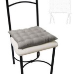 galette de chaise grise capitonne 40x40cm
