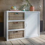 lit 2 personnes rangements paniers inclus helsinki en pin massif