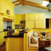 meuble de cuisine jaune et blanc