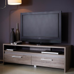 meuble tv bas en bois 2 tiroirs + 1 niche l138.6xp42.3xh45.9cm stanley