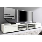 meuble tv bas et long blanc
