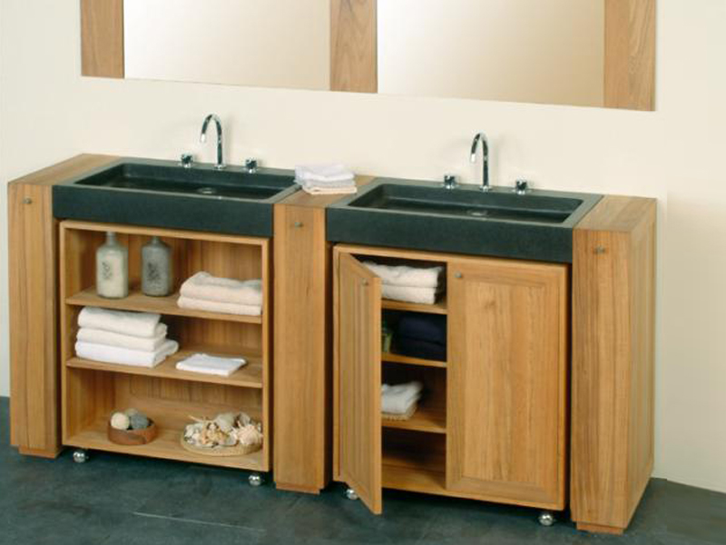 meuble une vasque en bois