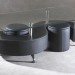 table basse s lidos avec 2 poufs decor wenge