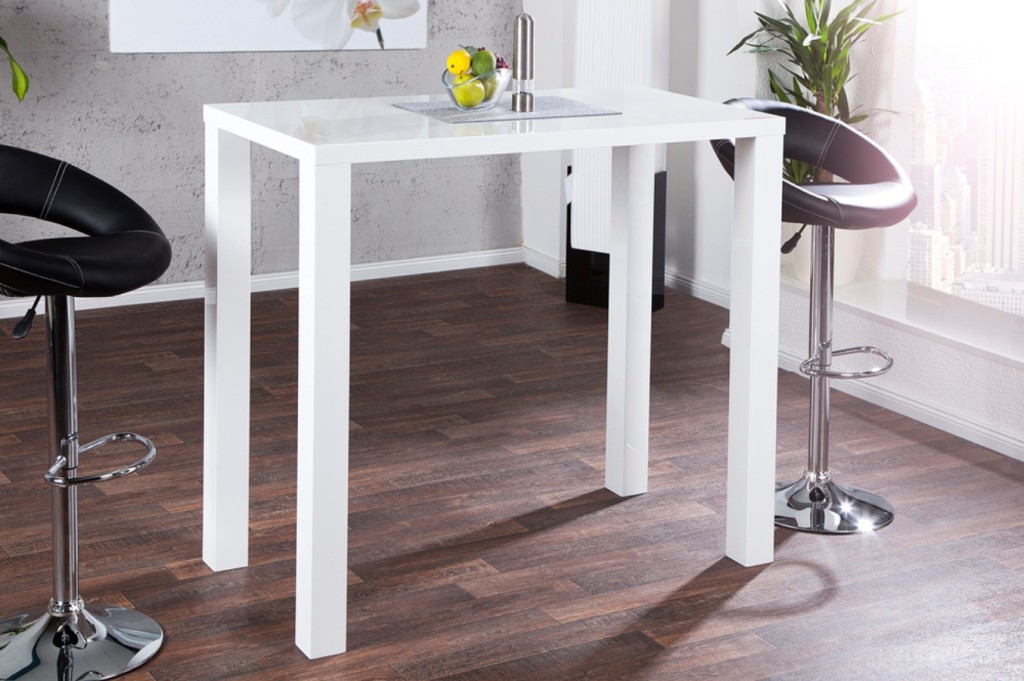 table de bar betty blanc laque