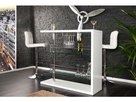 table de bar betty blanc laque