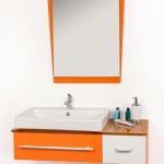 armoire salle de bain orange