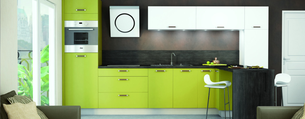 buffet de cuisine vert anis