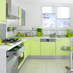 buffet de cuisine vert anis