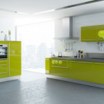 buffet de cuisine vert anis