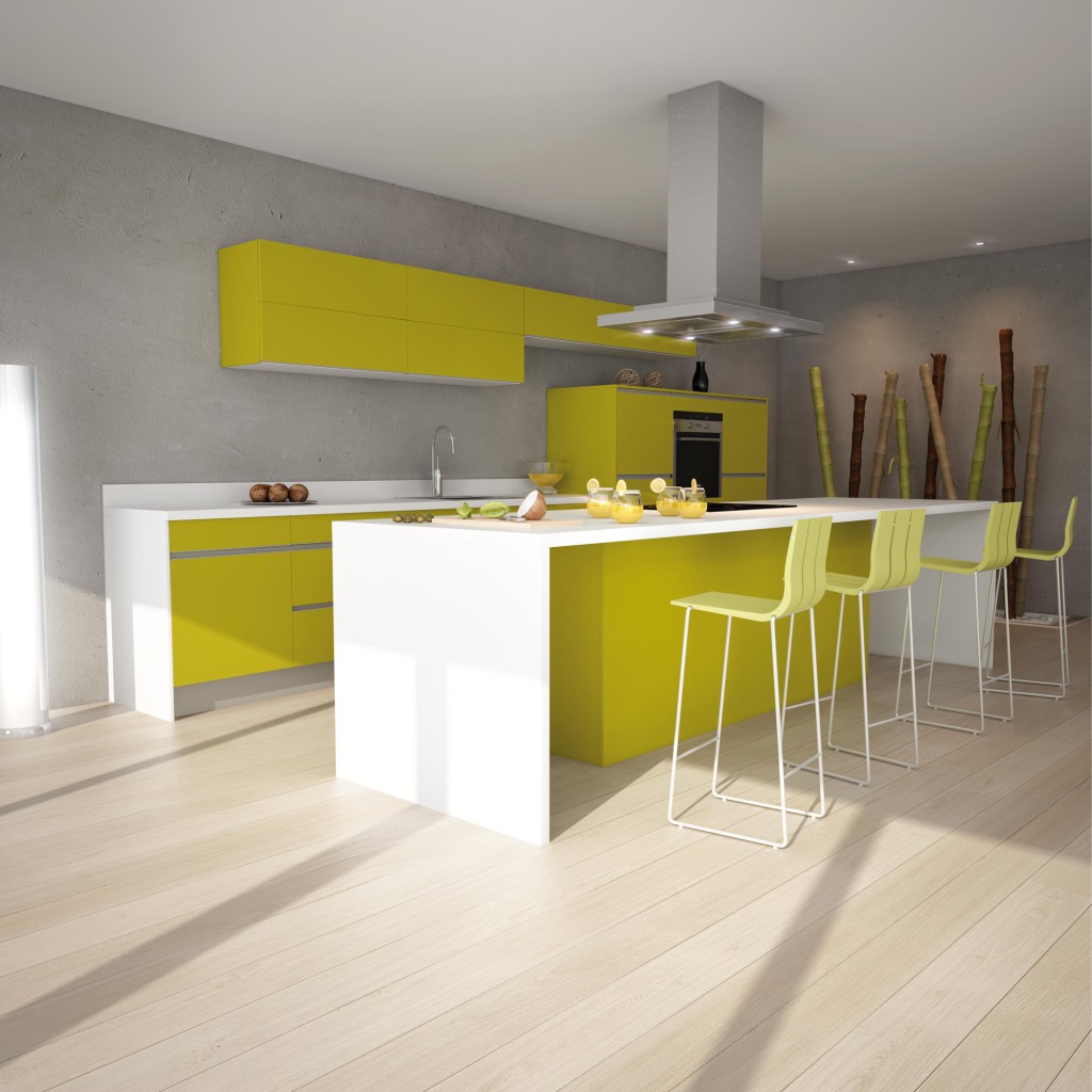 buffet de cuisine vert anis