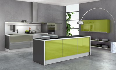 buffet de cuisine vert anis