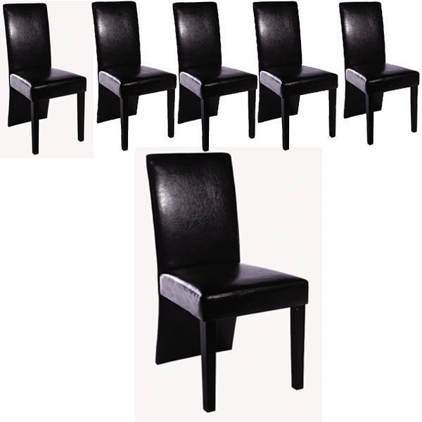 chaise de salle a manger simili cuir noir