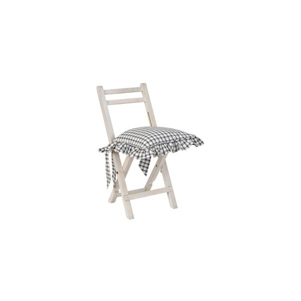 galette de chaise vichy bleu