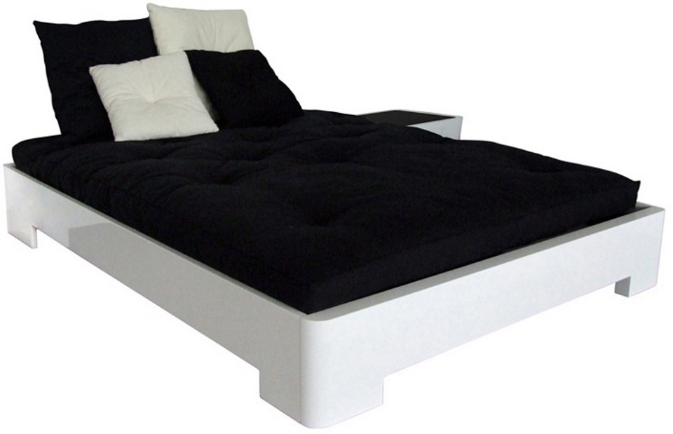 lit 2 personnes laque blanc