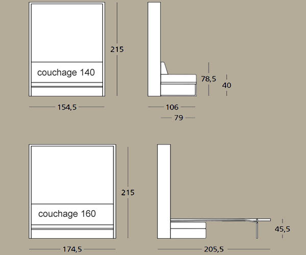 lit deux personnes dimensions