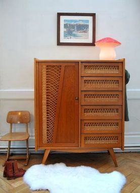 meuble chaussures rotin