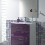 meuble salle de bain violet