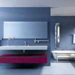 meuble salle de bain violet