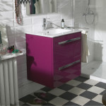 meuble salle de bain violet