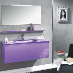 meuble salle de bain violet