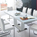 table a manger blanc laque extensible