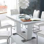 table a manger blanc laque extensible