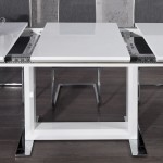 table a manger blanc laque extensible