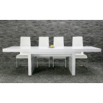 table a manger blanc laque extensible