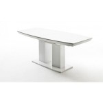 table a manger blanc laque extensible