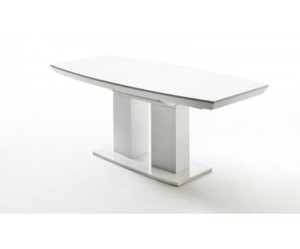 table a manger blanc laque extensible