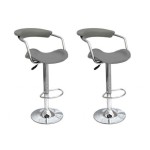 tabouret de bar gris x 2 retro coiffeur