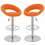 tabouret de bar orange x 2 rio