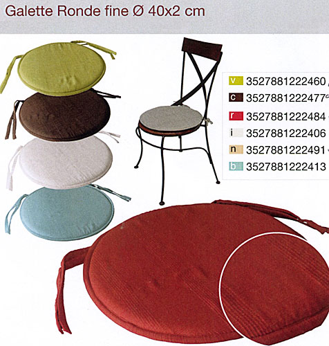 galette de chaise ronde noire