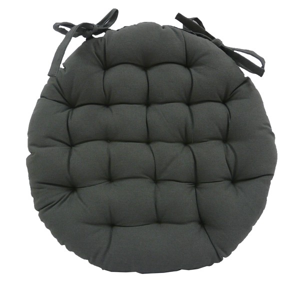 galette de chaise ronde noire