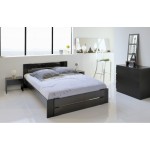 lit 1 personne noir laque