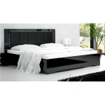 lit 1 personne noir laque