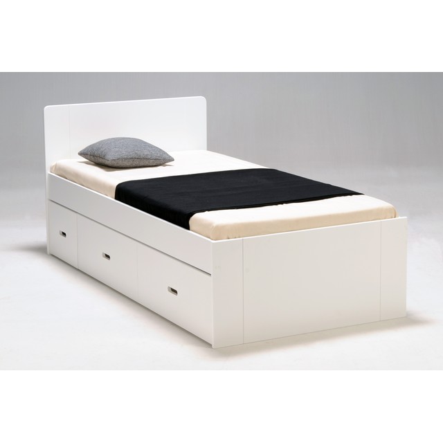 lit 1 personne noir laque