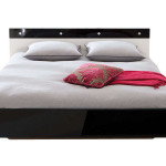 lit 1 personne noir laque