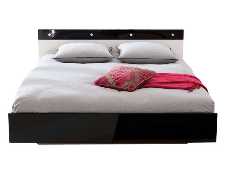 lit 1 personne noir laque