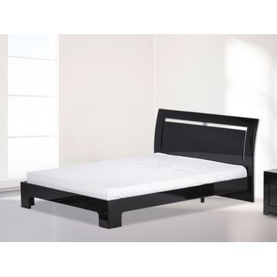 lit 1 personne noir laque