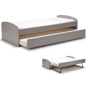 Lit Superposé Enfants 90x200 Avec Escalier Rangement - Transformable En 2 Lits Simples - Bois Massif, Blanc - 2 Tiroirs