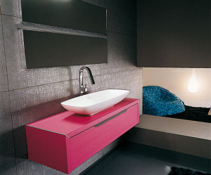 meuble salle de bain fushia