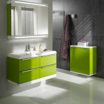 meuble salle de bain vert anis