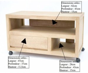 meuble tv bas sur roulettes