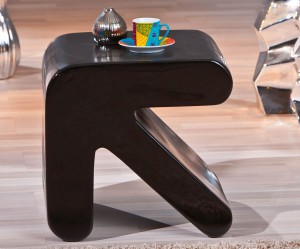 table d'appoint laquee noire