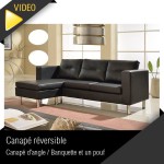 canape d'angle noir cdiscount